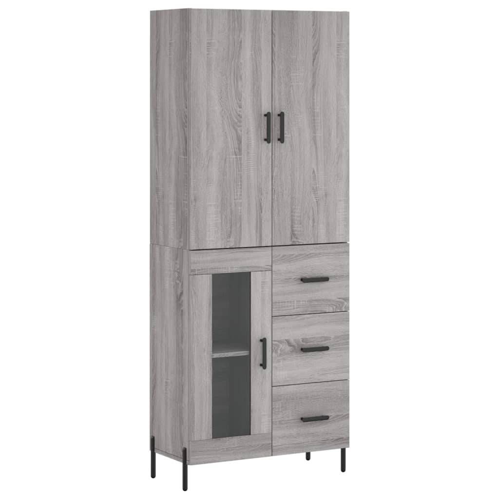 vidaXL Dulap înalt, gri sonoma, 69,5x34x180 cm, lemn compozit