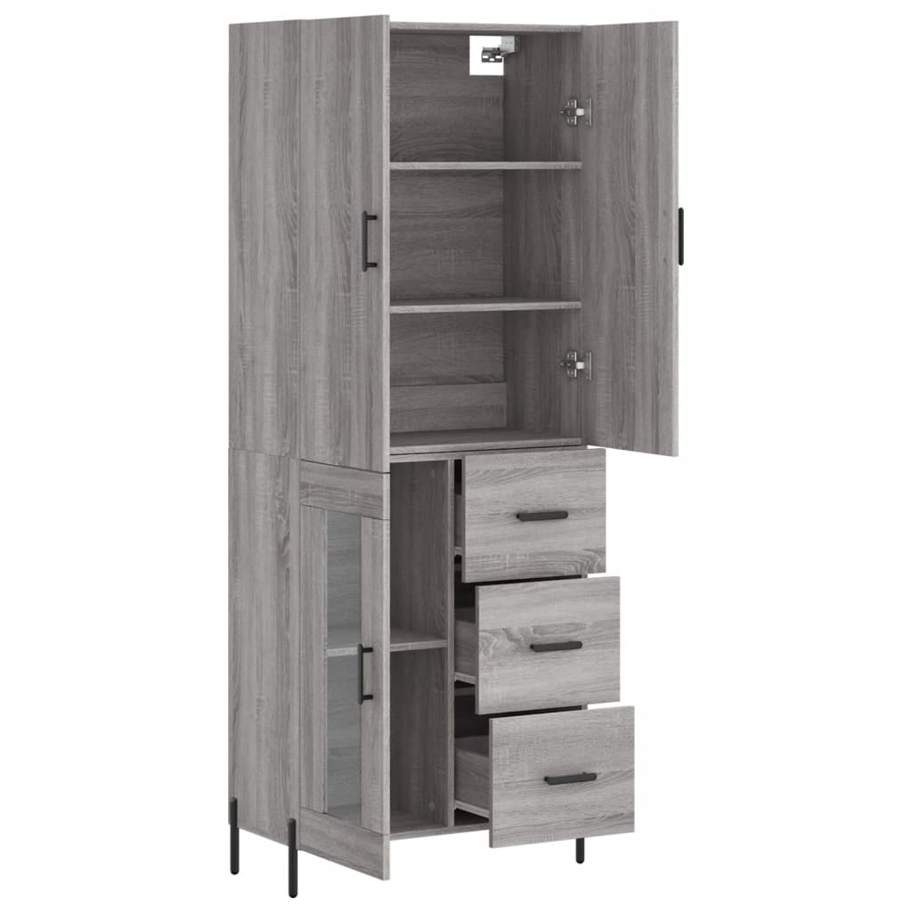 vidaXL Dulap înalt, gri sonoma, 69,5x34x180 cm, lemn compozit