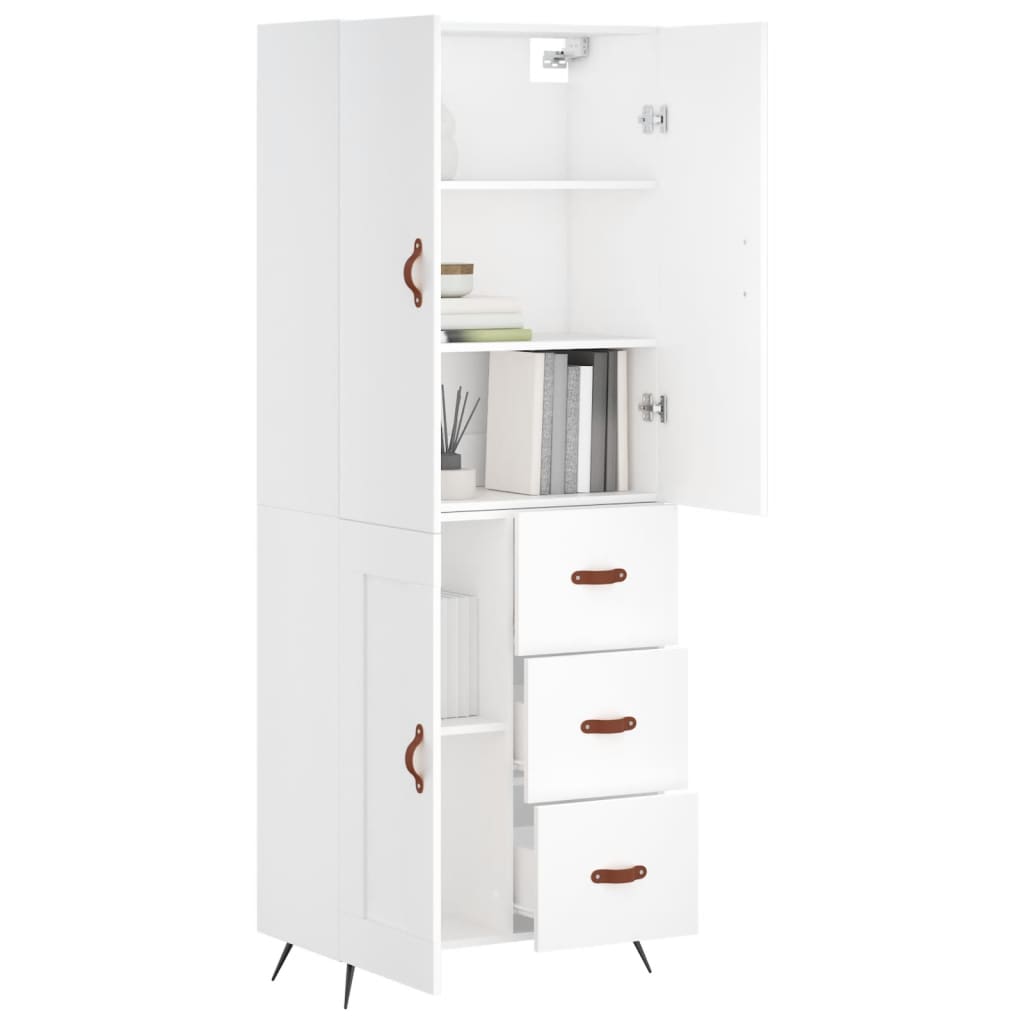 vidaXL Dulap înalt, alb, 69,5x34x180 cm, lemn compozit vidaXL Dulap înalt, alb, 69,5x34x180 cm, lemn compozit