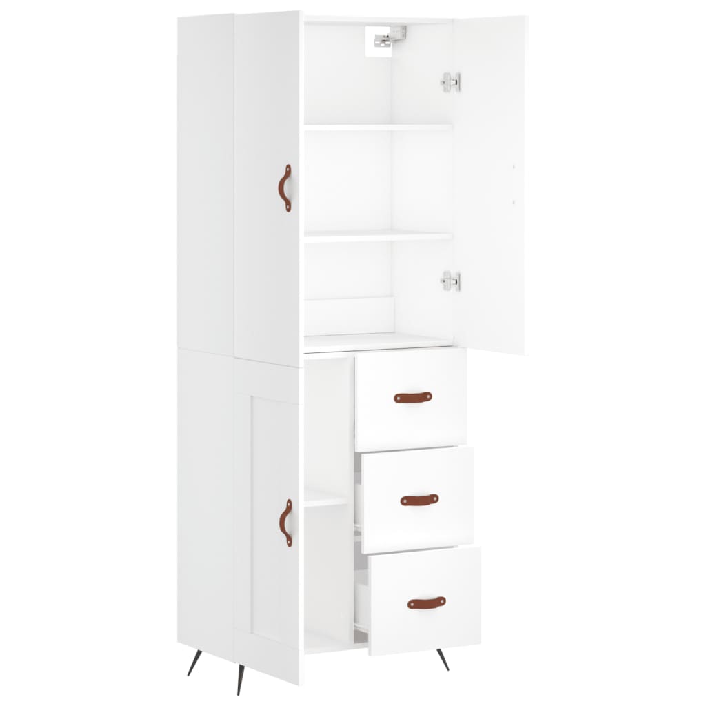 vidaXL Dulap înalt, alb, 69,5x34x180 cm, lemn compozit vidaXL Dulap înalt, alb, 69,5x34x180 cm, lemn compozit