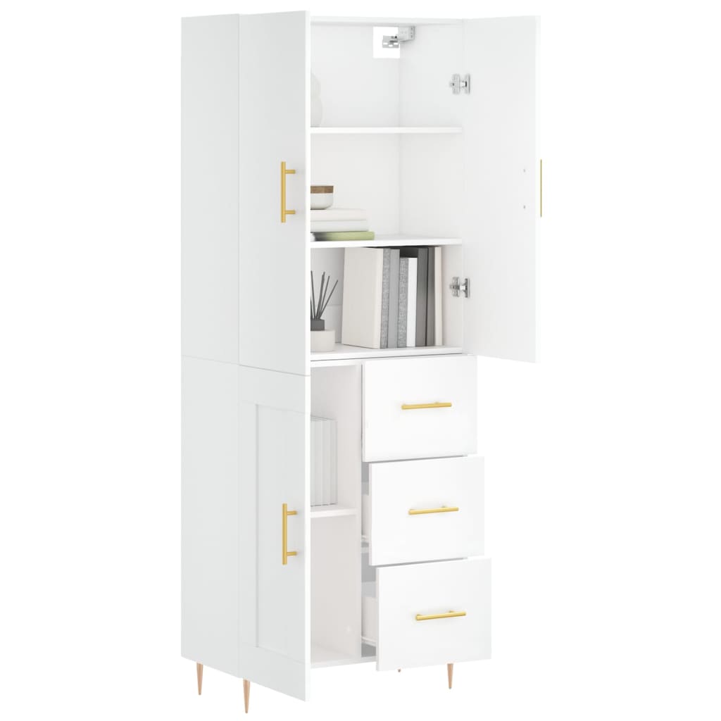 vidaXL Dulap înalt, alb, 69,5x34x180 cm, lemn compozit