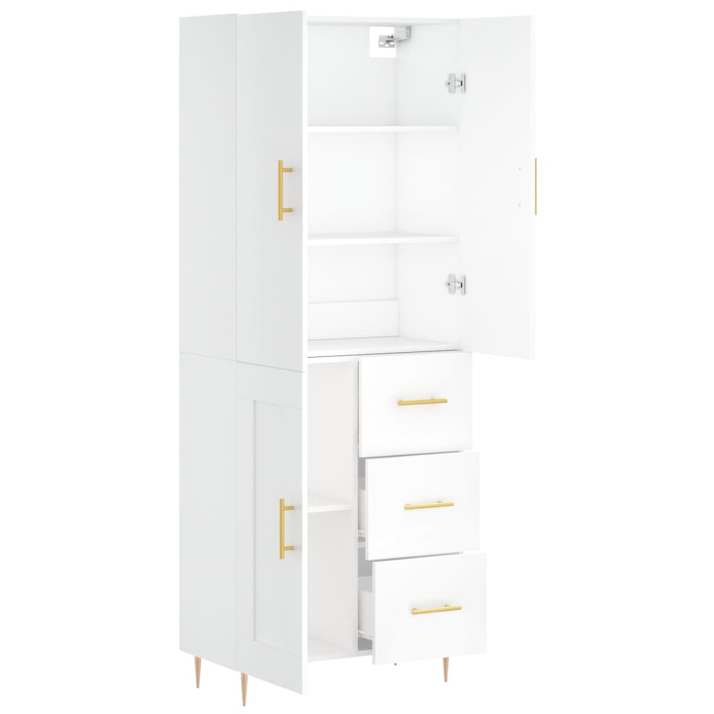 vidaXL Dulap înalt, alb, 69,5x34x180 cm, lemn compozit
