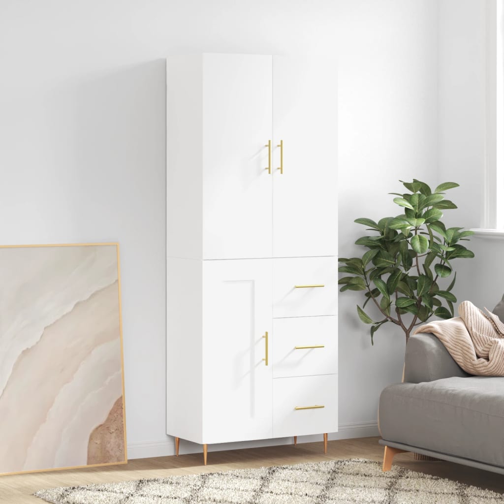 vidaXL Dulap înalt, alb, 69,5x34x180 cm, lemn compozit
