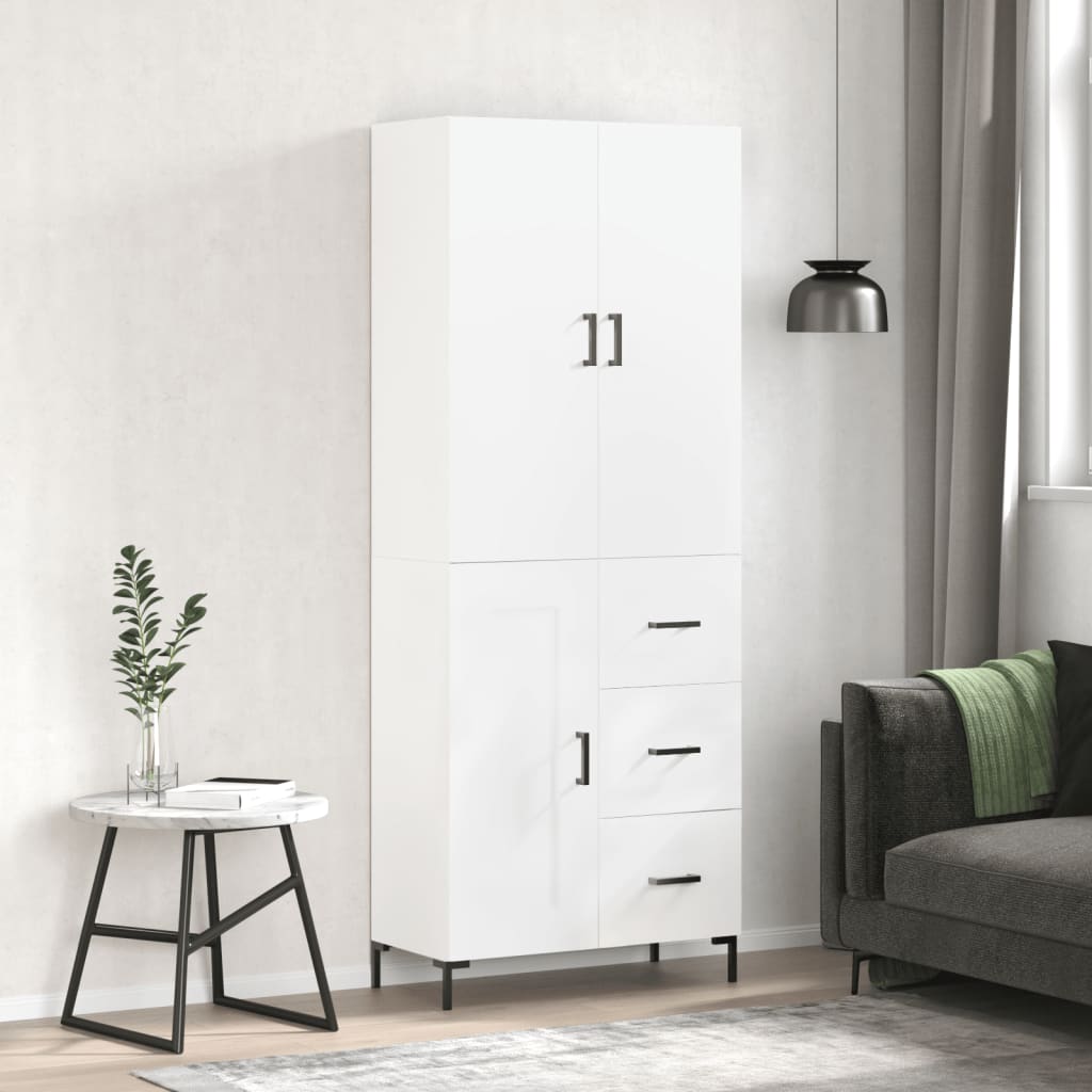 vidaXL Dulap înalt, alb, 69,5x34x180 cm, lemn compozit vidaXL Dulap înalt, alb, 69,5x34x180 cm, lemn compozit