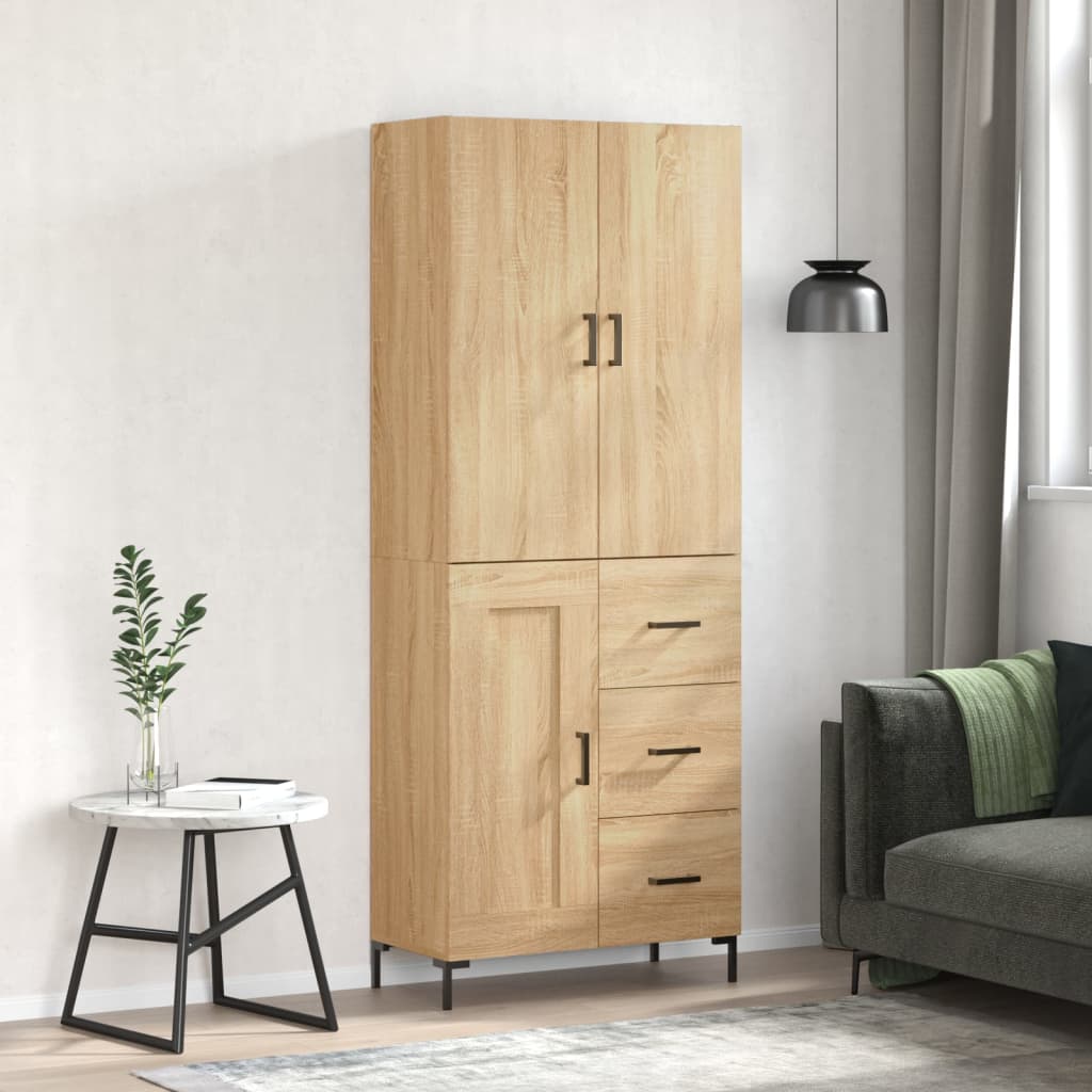 vidaXL Dulap înalt, stejar sonoma, 69,5x34x180 cm, lemn compozit
