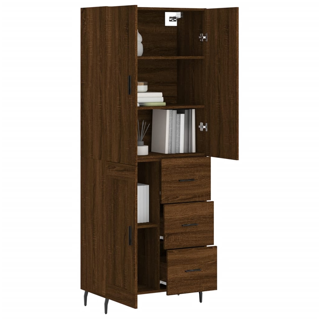 vidaXL Dulap înalt, stejar maro, 69,5x34x180 cm, lemn compozit
