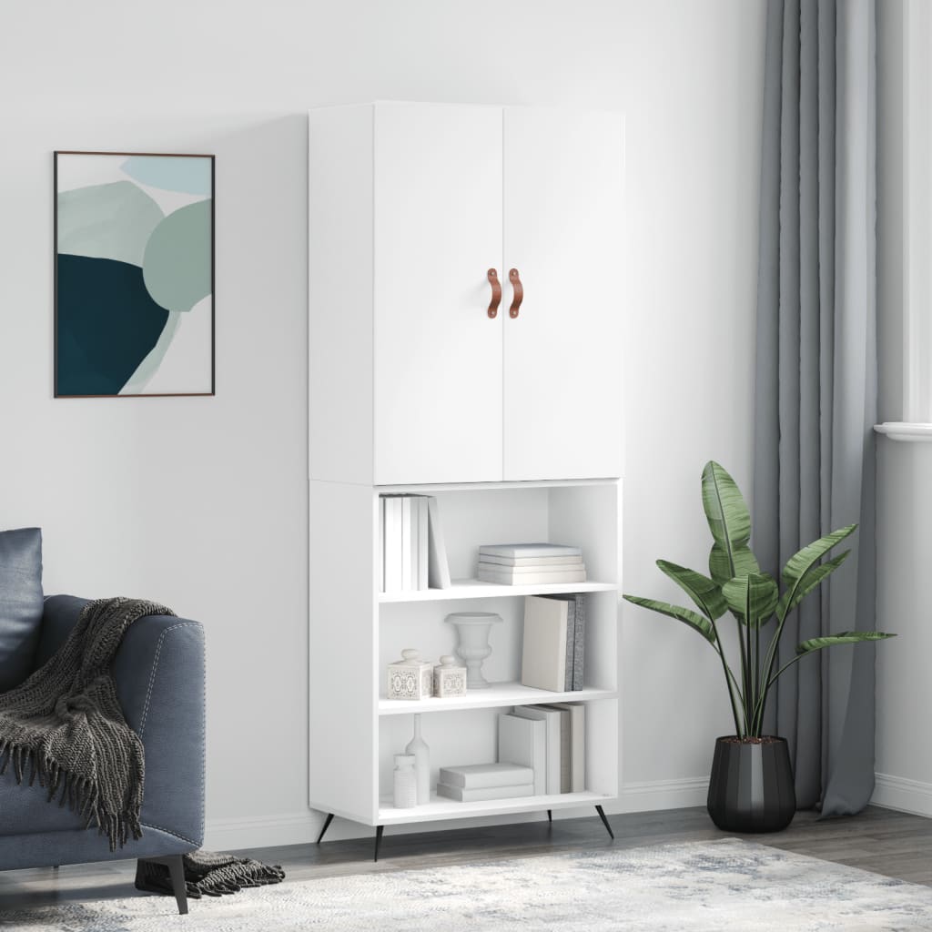 vidaXL Dulap înalt, alb, 69,5x34x180 cm, lemn compozit