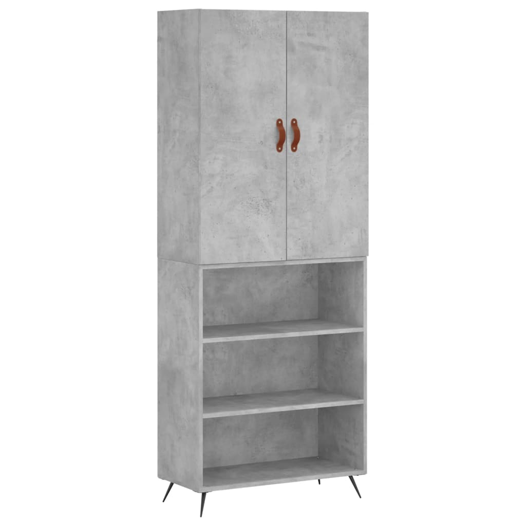 vidaXL Dulap înalt, gri beton, 69,5x34x180, lemn compozit