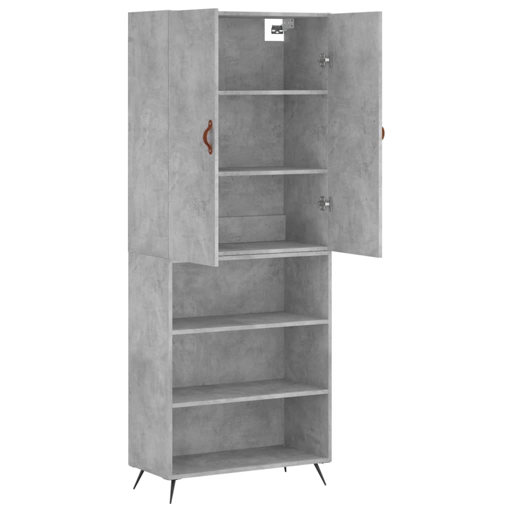 vidaXL Dulap înalt, gri beton, 69,5x34x180, lemn compozit