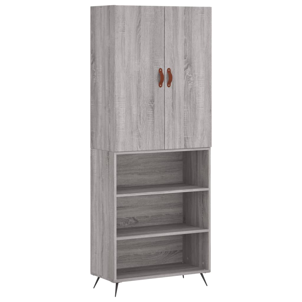 vidaXL Dulap înalt, gri sonoma, 69,5x34x180 cm, lemn compozit