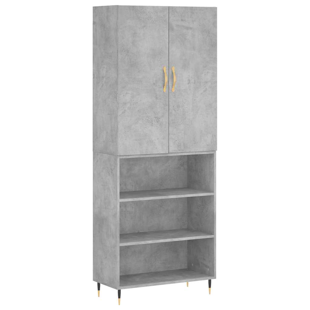 vidaXL Dulap înalt, gri beton, 69,5x34x180, lemn compozit