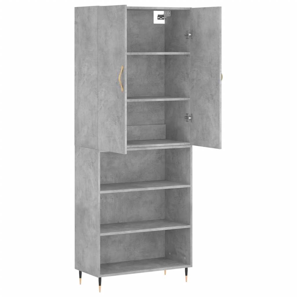 vidaXL Dulap înalt, gri beton, 69,5x34x180, lemn compozit