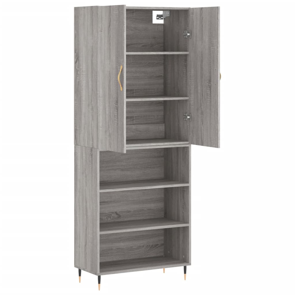 vidaXL Dulap înalt, gri sonoma, 69,5x34x180 cm, lemn compozit
