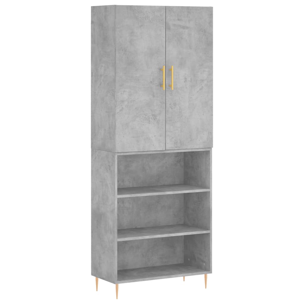 vidaXL Dulap înalt, gri beton, 69,5x34x180, lemn compozit vidaXL Dulap înalt, gri beton, 69,5x34x180, lemn compozit
