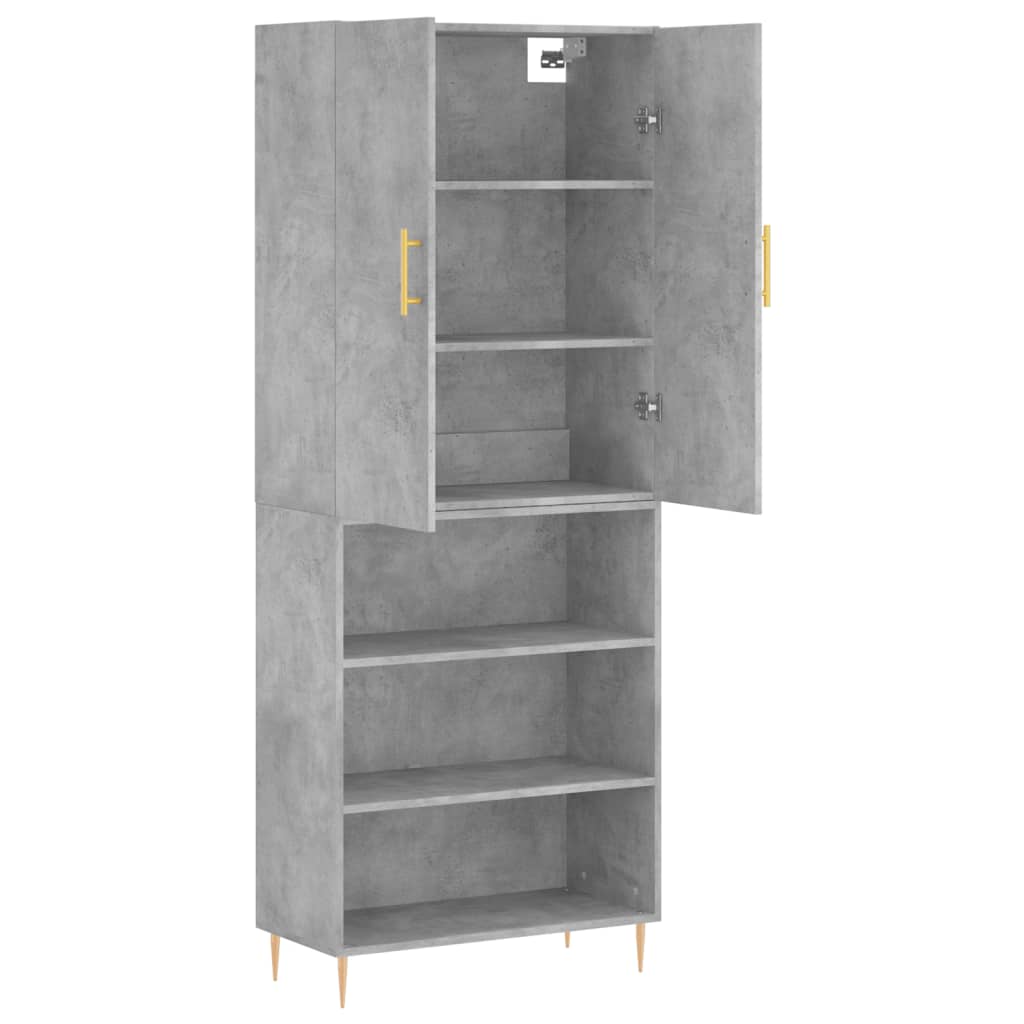 vidaXL Dulap înalt, gri beton, 69,5x34x180, lemn compozit vidaXL Dulap înalt, gri beton, 69,5x34x180, lemn compozit