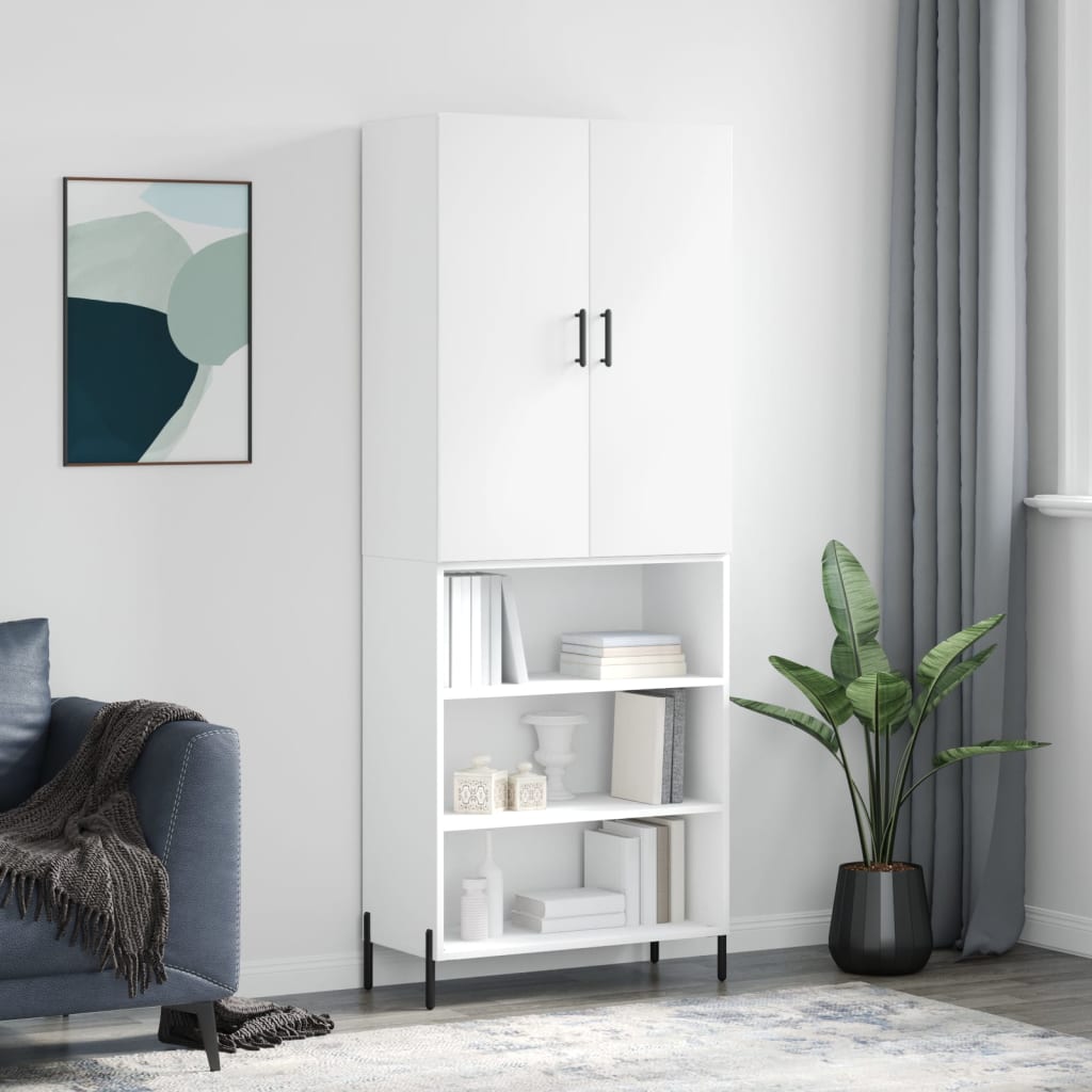 vidaXL Dulap înalt, alb, 69,5x34x180 cm, lemn compozit vidaXL Dulap înalt, alb, 69,5x34x180 cm, lemn compozit
