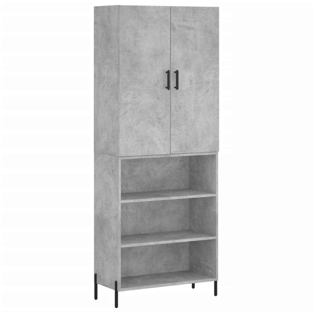 vidaXL Dulap înalt, gri beton, 69,5x34x180, lemn compozit