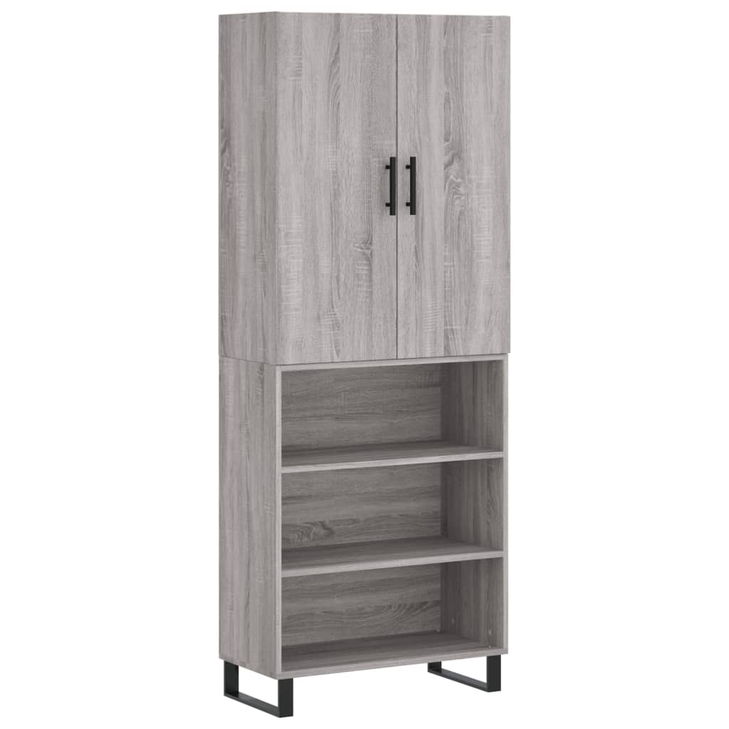 vidaXL Dulap înalt, gri sonoma, 69,5x34x180 cm, lemn compozit