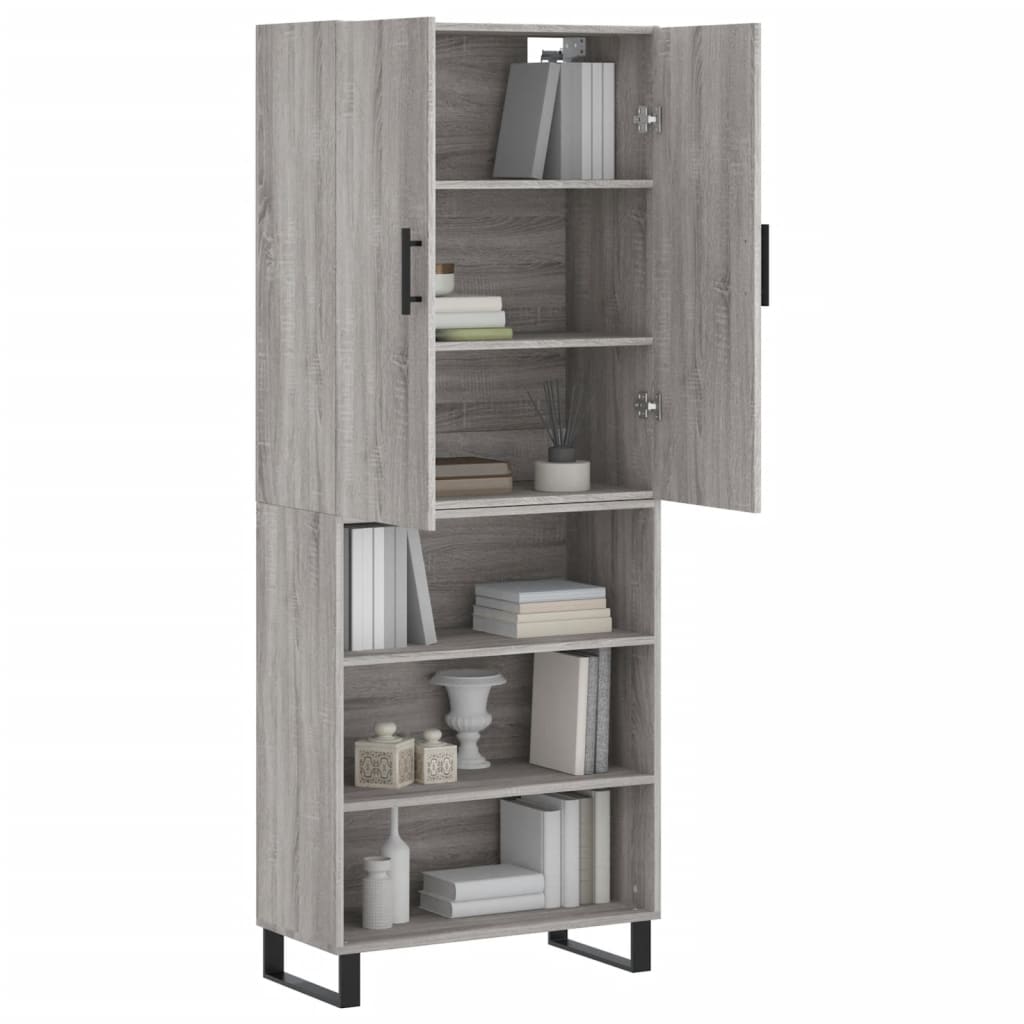 vidaXL Dulap înalt, gri sonoma, 69,5x34x180 cm, lemn compozit