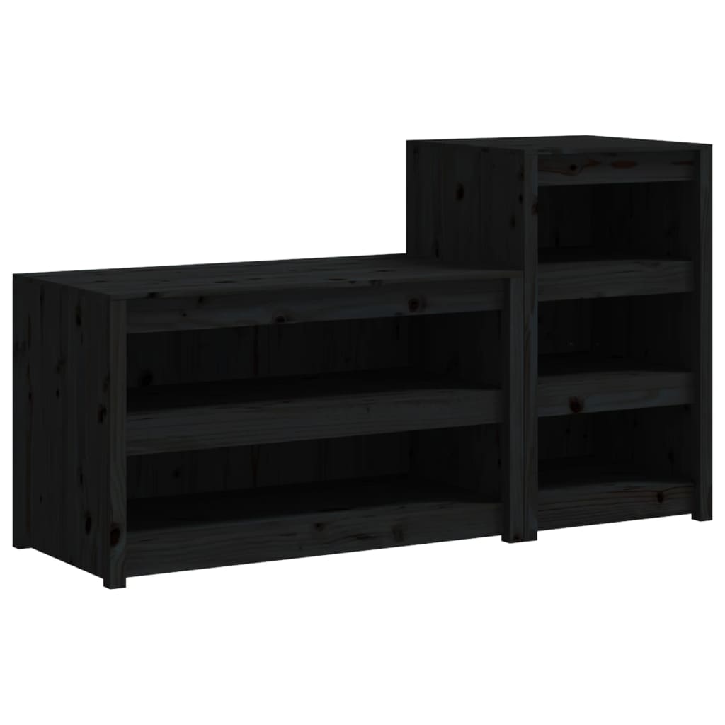vidaXL Dulapuri de bucătărie de exterior, 2buc., negru, lemn masiv pin vidaXL Dulapuri de bucătărie de exterior, 2buc., negru, lemn masiv pin