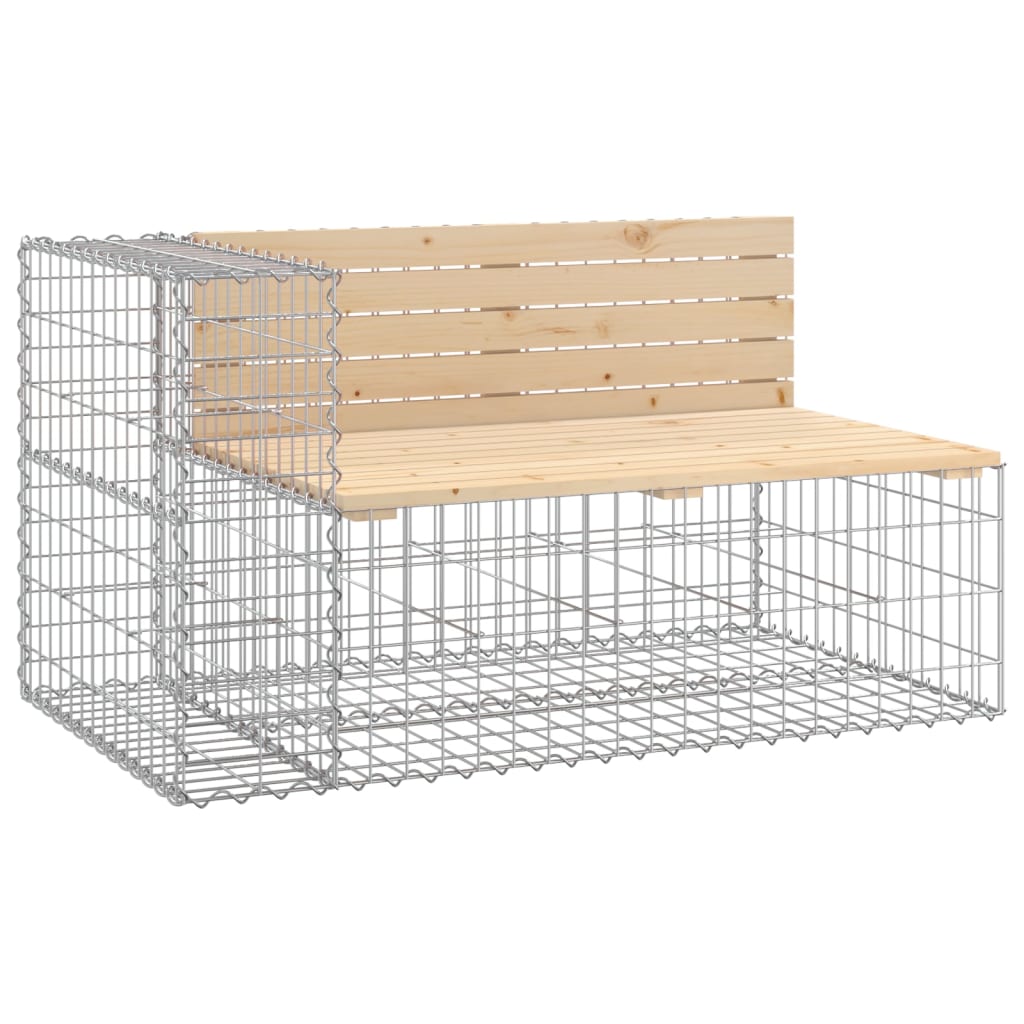 vidaXL Bancă de grădină cu gabion, 244x71x65,5 cm, lemn masiv de pin vidaXL Bancă de grădină cu gabion, 244x71x65,5 cm, lemn masiv de pin