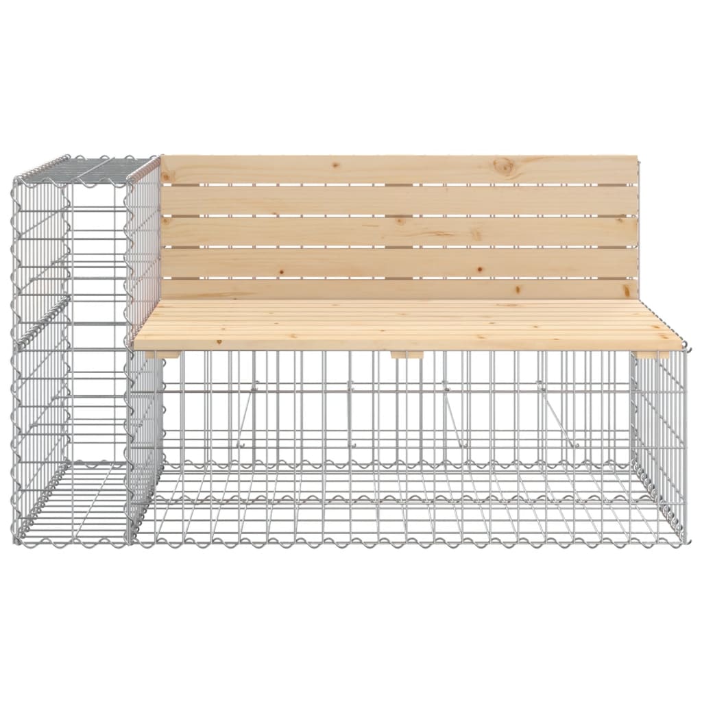 vidaXL Bancă de grădină cu gabion, 244x71x65,5 cm, lemn masiv de pin vidaXL Bancă de grădină cu gabion, 244x71x65,5 cm, lemn masiv de pin