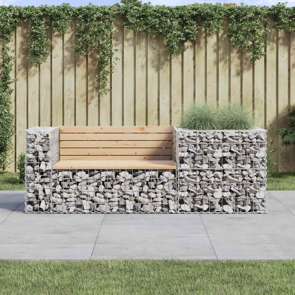vidaXL Bancă de grădină cu coș gabion, lemn masiv de pin vidaXL Bancă de grădină cu coș gabion, lemn masiv de pin