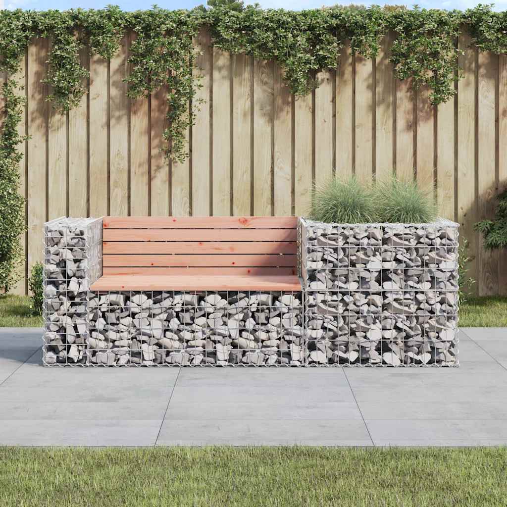 vidaXL Bancă de grădină & coș gabion, lemn masiv Douglas vidaXL Bancă de grădină & coș gabion, lemn masiv Douglas