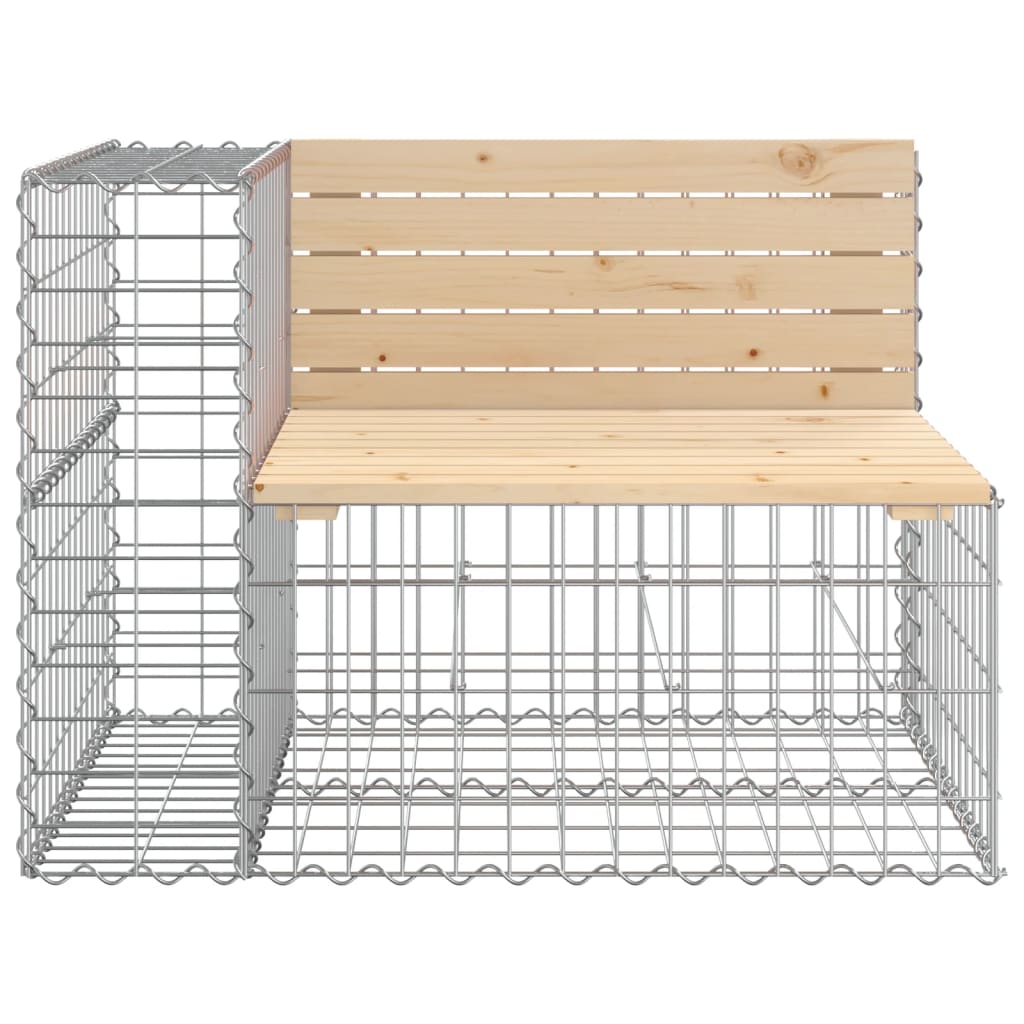 vidaXL Bancă de grădină, design gabion, 287x71x65,5cm, lemn masiv pin