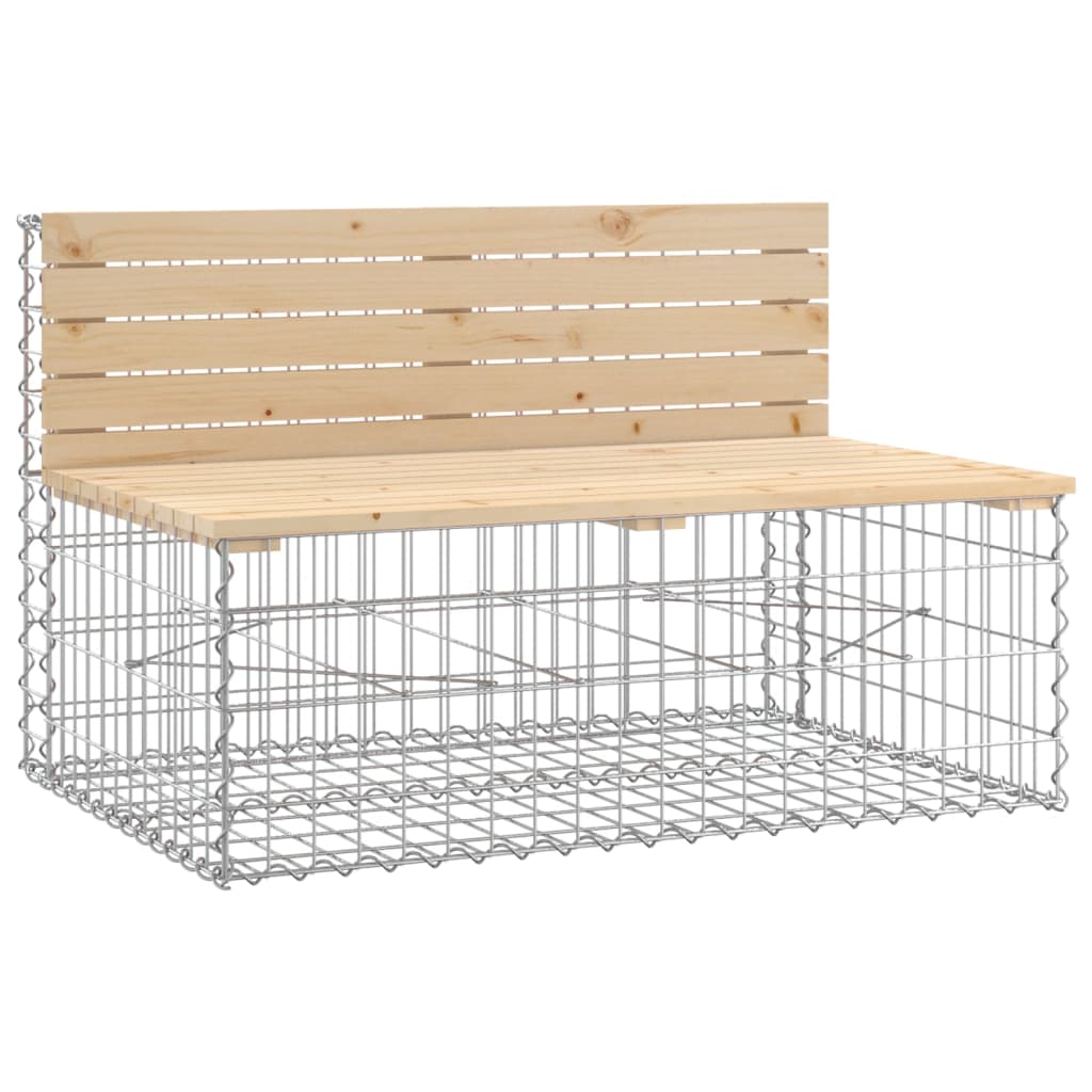 vidaXL Bancă de grădină, design gabion, 287x71x65,5cm, lemn masiv pin
