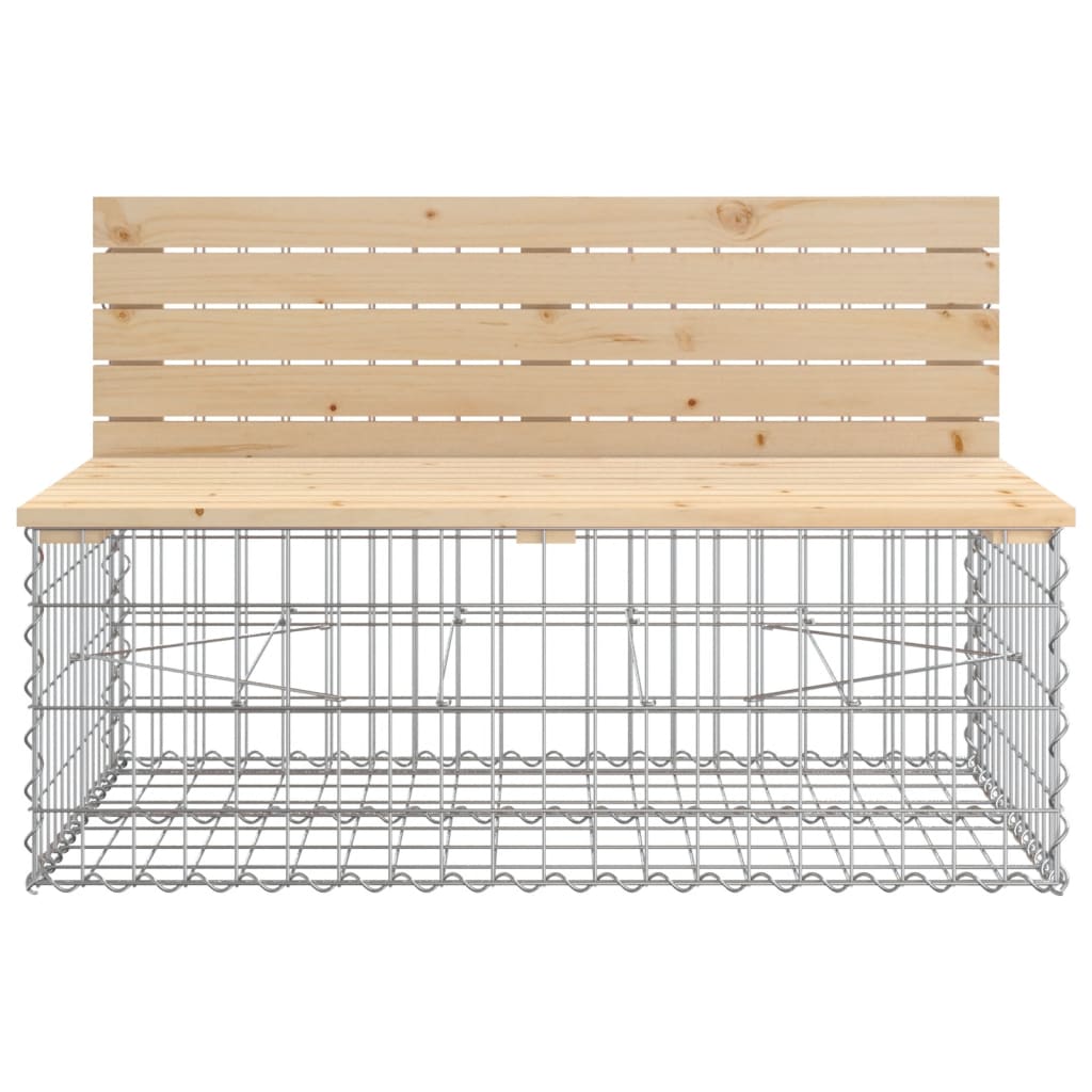 vidaXL Bancă de grădină, design gabion, 287x71x65,5cm, lemn masiv pin