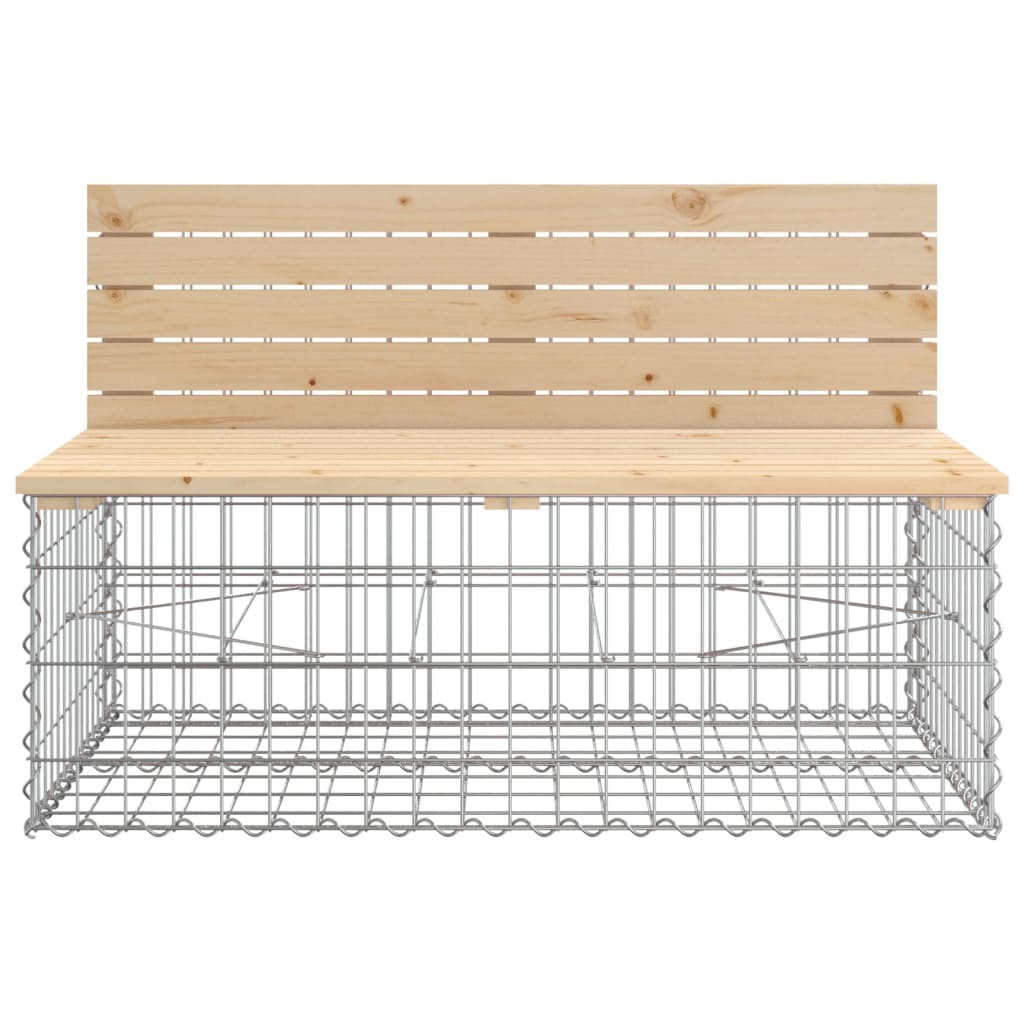 vidaXL Bancă de grădină, design gabion, 347x71x65,5cm, lemn masiv pin