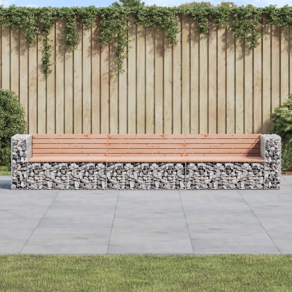vidaXL Bancă de grădină tip gabion,347x71x65,5 cm, lemn masiv Douglas vidaXL Bancă de grădină tip gabion,347x71x65,5 cm, lemn masiv Douglas