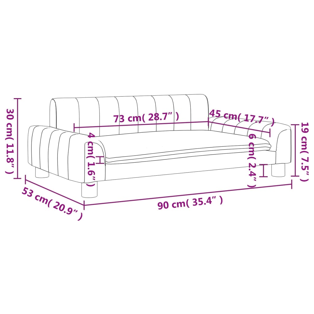 vidaXL Canapea pentru copii, crem, 90x53x30 cm, material textil vidaXL Canapea pentru copii, crem, 90x53x30 cm, material textil
