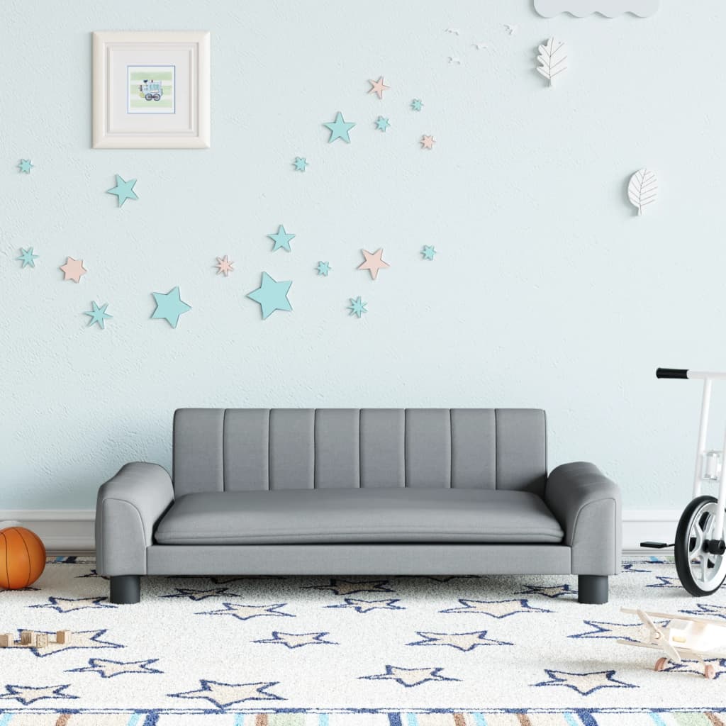 vidaXL Canapea pentru copii, gri deschis, 90x53x30 cm, material textil vidaXL Canapea pentru copii, gri deschis, 90x53x30 cm, material textil