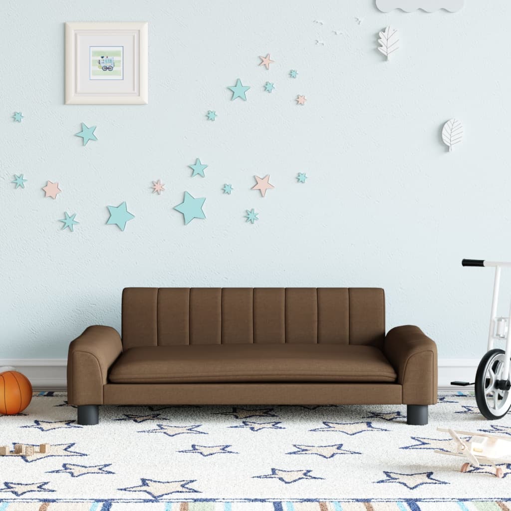vidaXL Canapea pentru copii, maro, 90x53x30 cm, material textil vidaXL Canapea pentru copii, maro, 90x53x30 cm, material textil