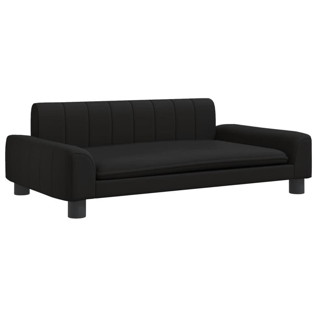 vidaXL Canapea pentru copii, negru, 90x53x30 cm, piele ecologică vidaXL Canapea pentru copii, negru, 90x53x30 cm, piele ecologică