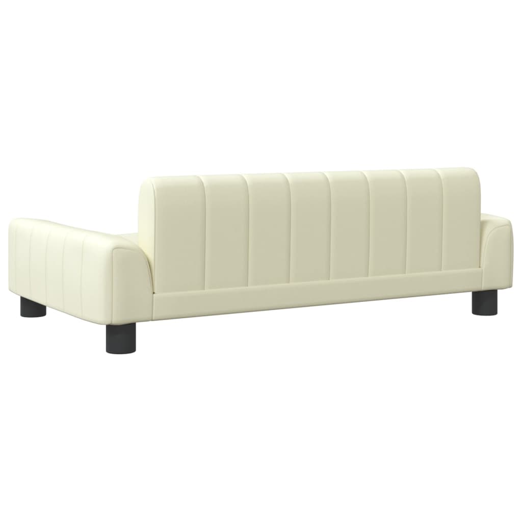 vidaXL Canapea pentru copii, crem, 90x53x30 cm, piele ecologică vidaXL Canapea pentru copii, crem, 90x53x30 cm, piele ecologică