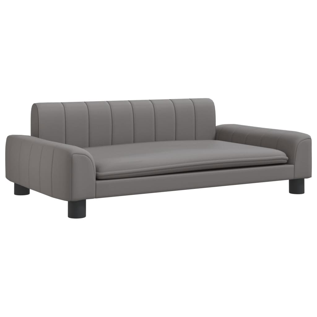 vidaXL Canapea pentru copii, gri, 90x53x30 cm, piele ecologică