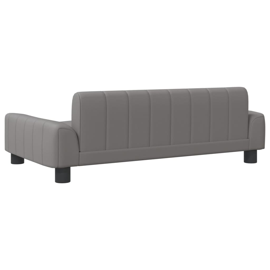 vidaXL Canapea pentru copii, gri, 90x53x30 cm, piele ecologică