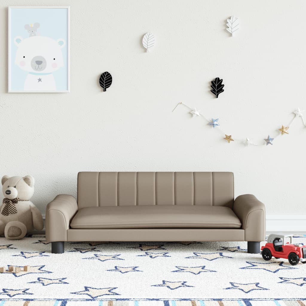 vidaXL Canapea pentru copii, cappuccino, 90x53x30 cm, piele ecologică vidaXL Canapea pentru copii, cappuccino, 90x53x30 cm, piele ecologică