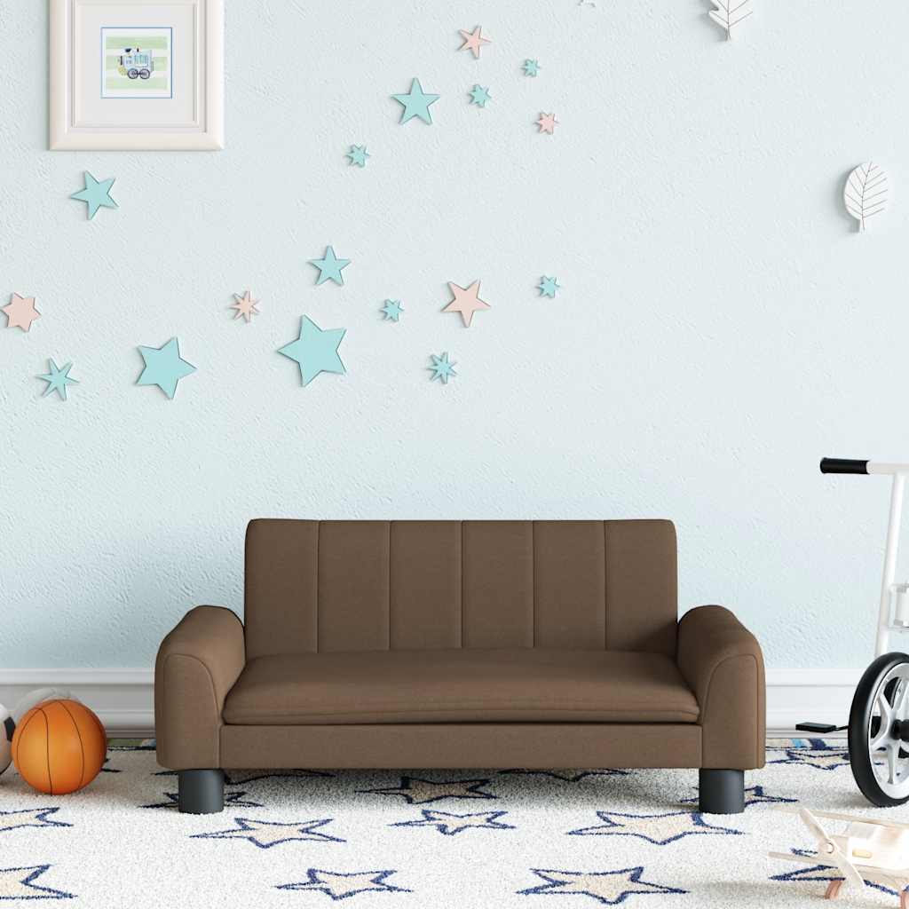 vidaXL Canapea pentru copii, maro, 70x45x30 cm, material textil vidaXL Canapea pentru copii, maro, 70x45x30 cm, material textil