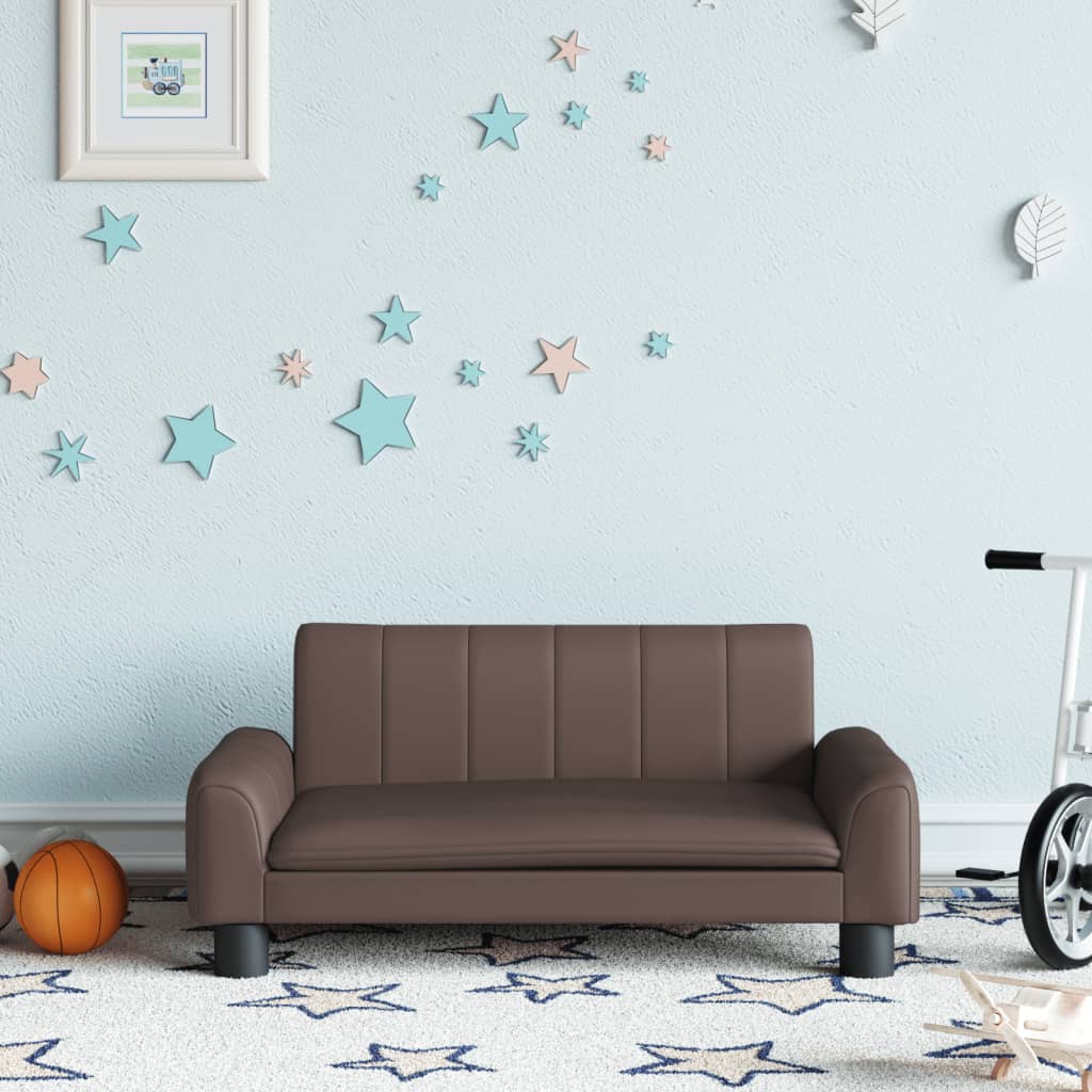 vidaXL Canapea pentru copii maro 70x45x30 cm piele artificială vidaXL Canapea pentru copii maro 70x45x30 cm piele artificială