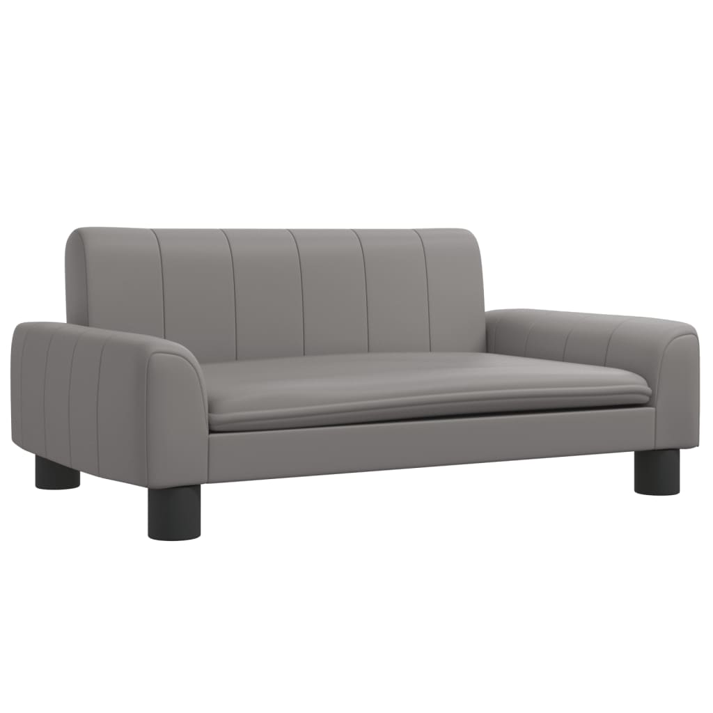 vidaXL Canapea pentru copii, gri, 70x45x30 cm, piele ecologică vidaXL Canapea pentru copii, gri, 70x45x30 cm, piele ecologică