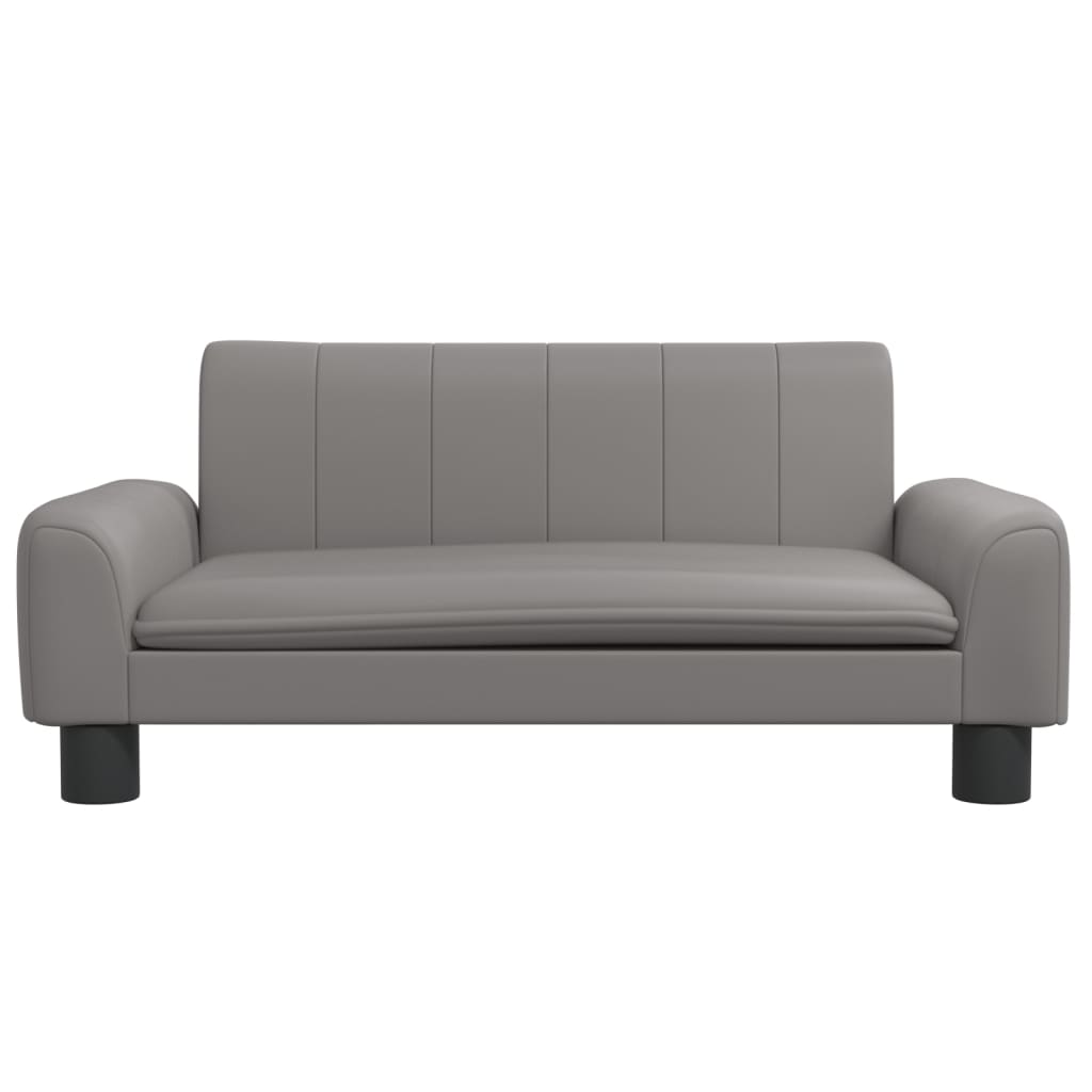 vidaXL Canapea pentru copii, gri, 70x45x30 cm, piele ecologică vidaXL Canapea pentru copii, gri, 70x45x30 cm, piele ecologică