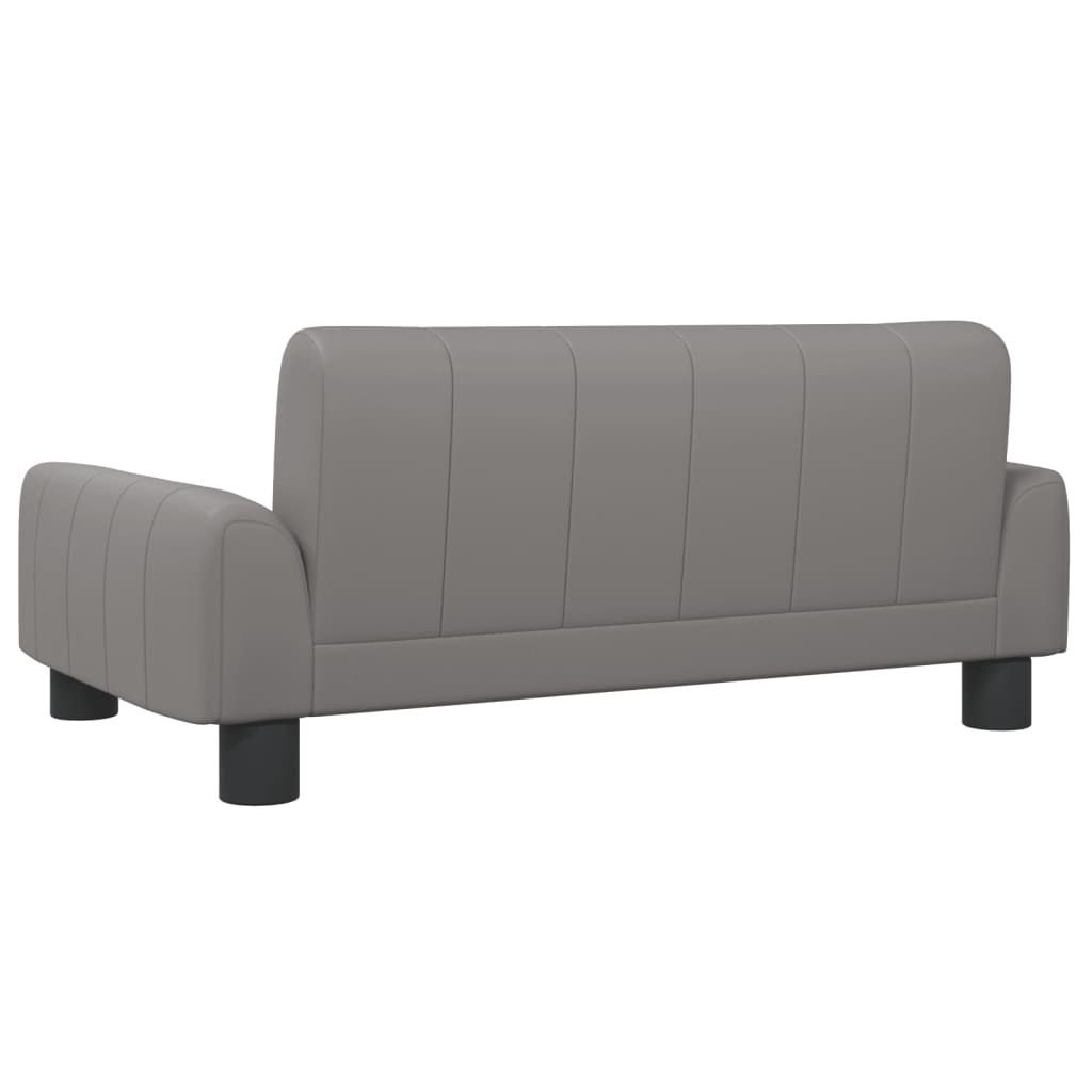vidaXL Canapea pentru copii, gri, 70x45x30 cm, piele ecologică vidaXL Canapea pentru copii, gri, 70x45x30 cm, piele ecologică