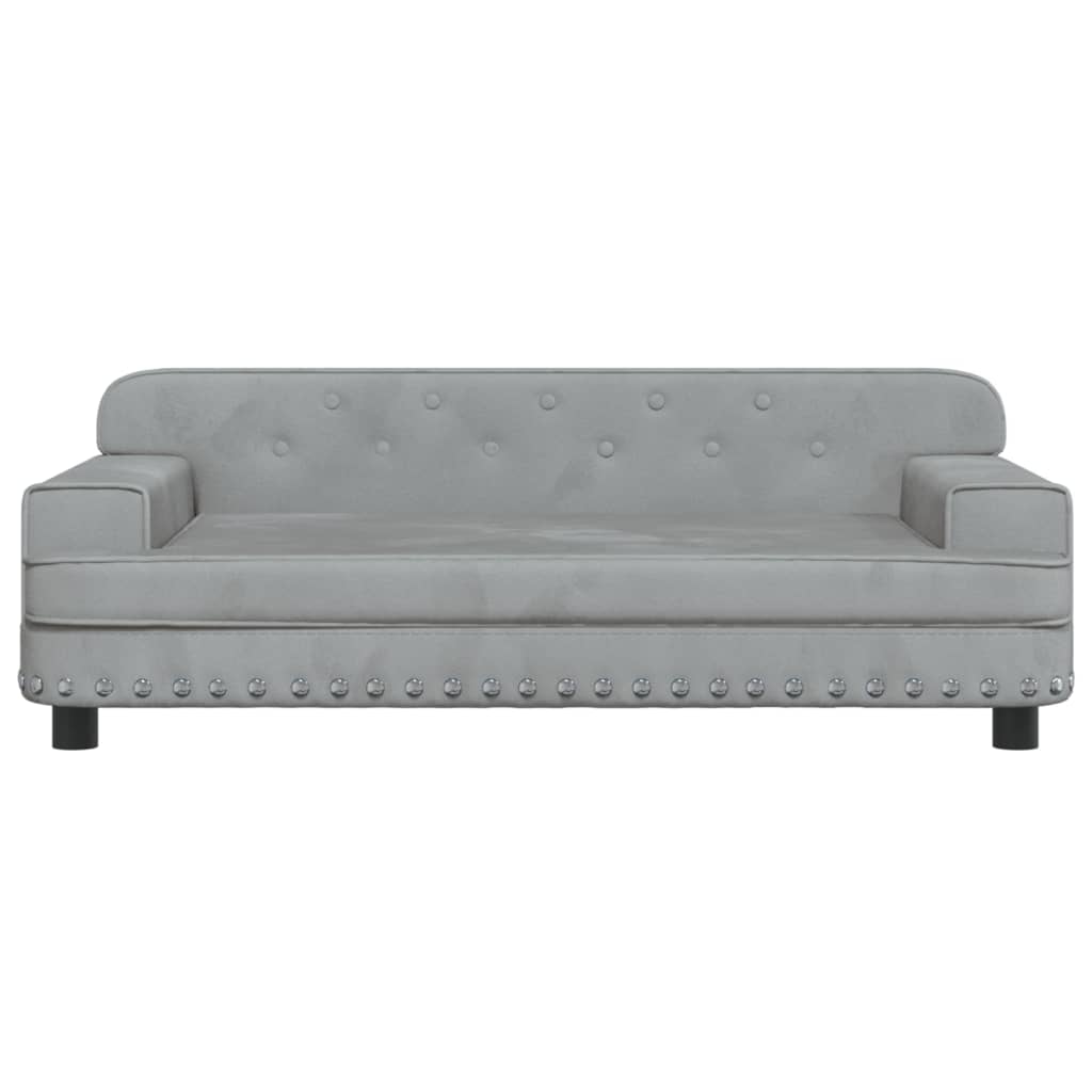 vidaXL Canapea pentru copii, gri deschis, 90x53x30 cm, catifea vidaXL Canapea pentru copii, gri deschis, 90x53x30 cm, catifea