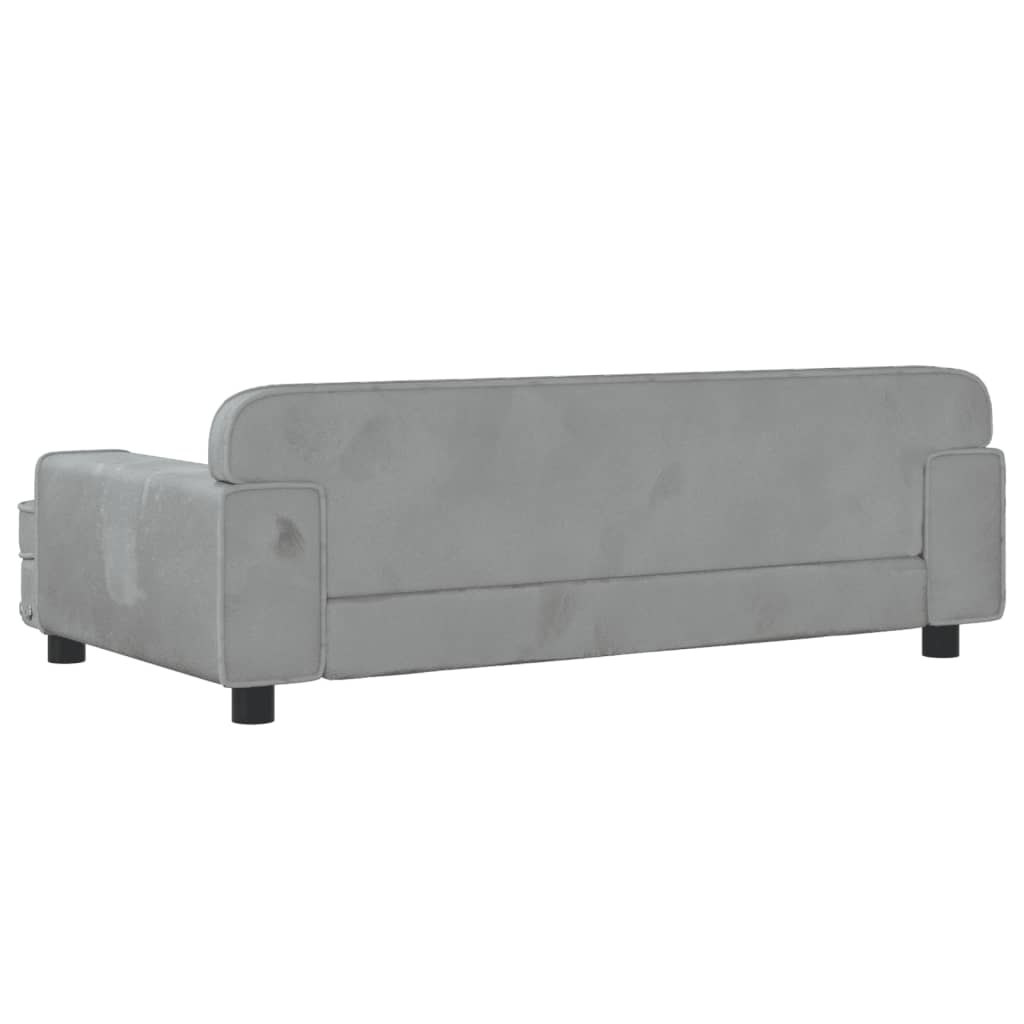 vidaXL Canapea pentru copii, gri deschis, 90x53x30 cm, catifea vidaXL Canapea pentru copii, gri deschis, 90x53x30 cm, catifea