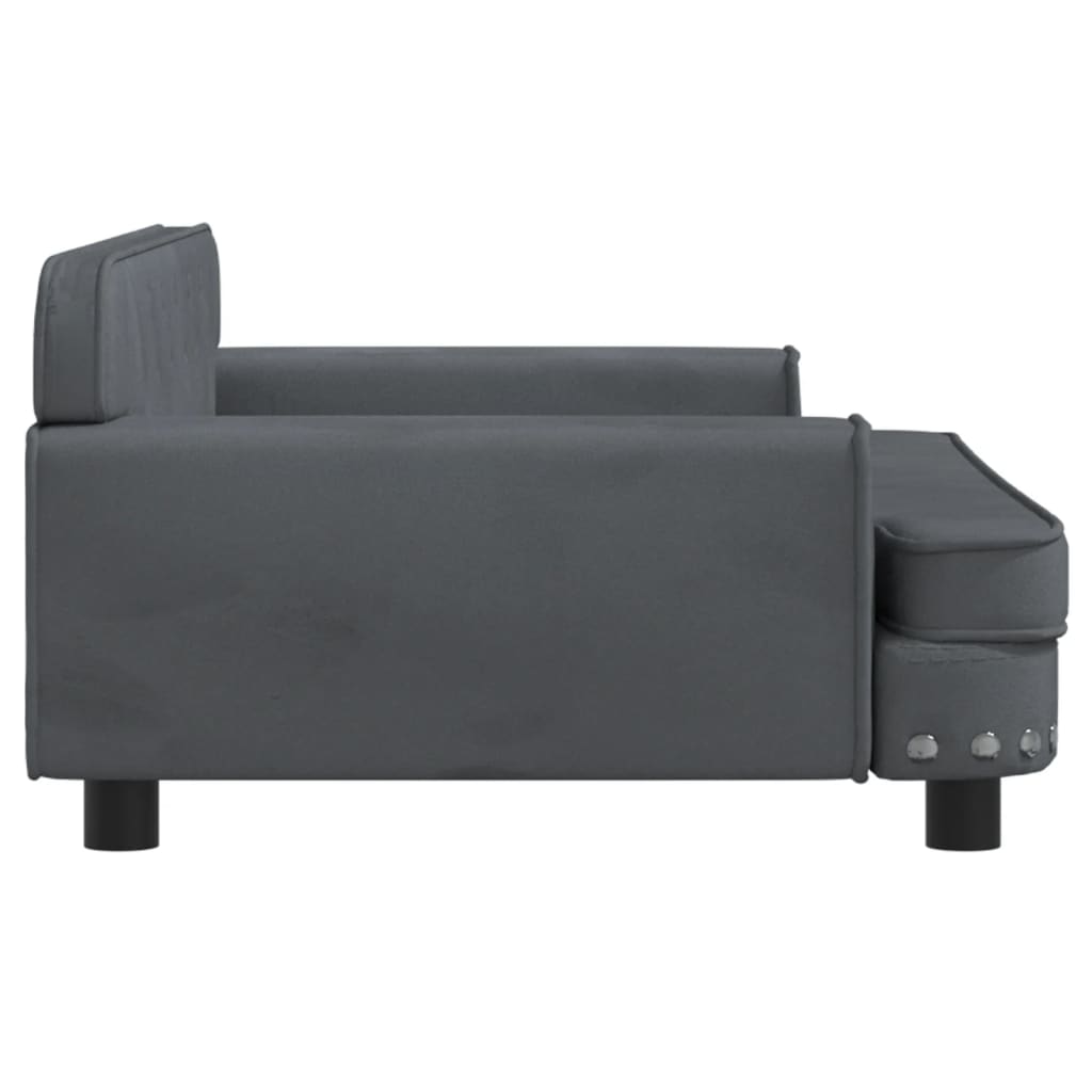 vidaXL Canapea pentru copii, gri închis, 90x53x30 cm, catifea vidaXL Canapea pentru copii, gri închis, 90x53x30 cm, catifea