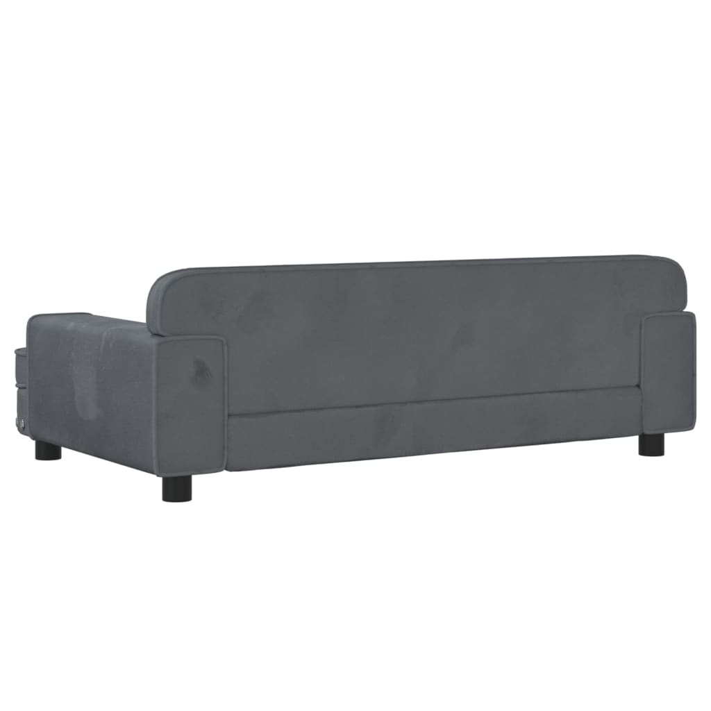 vidaXL Canapea pentru copii, gri închis, 90x53x30 cm, catifea vidaXL Canapea pentru copii, gri închis, 90x53x30 cm, catifea